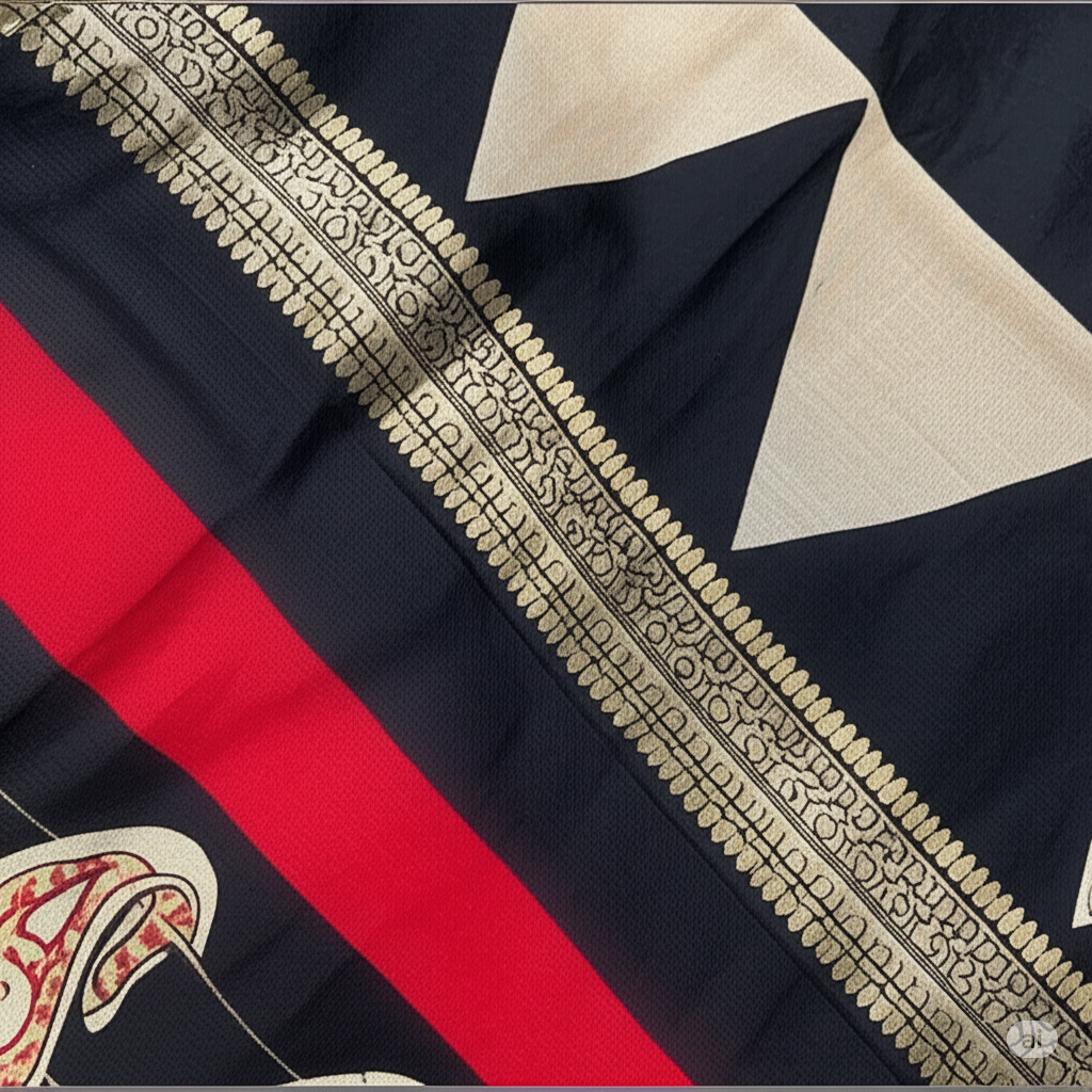 Royal Nizam Maheshwari Silk – Handblocked Elegance in Earthy Tones