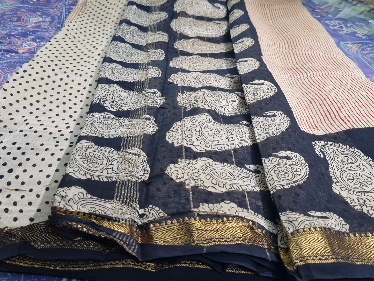 Royal Nizam Maheshwari Silk – Handblocked Elegance in Natural Dyes