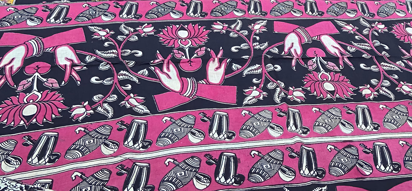 Pure Malmal Cotton - Kalamkari Devi Leela Chhavi