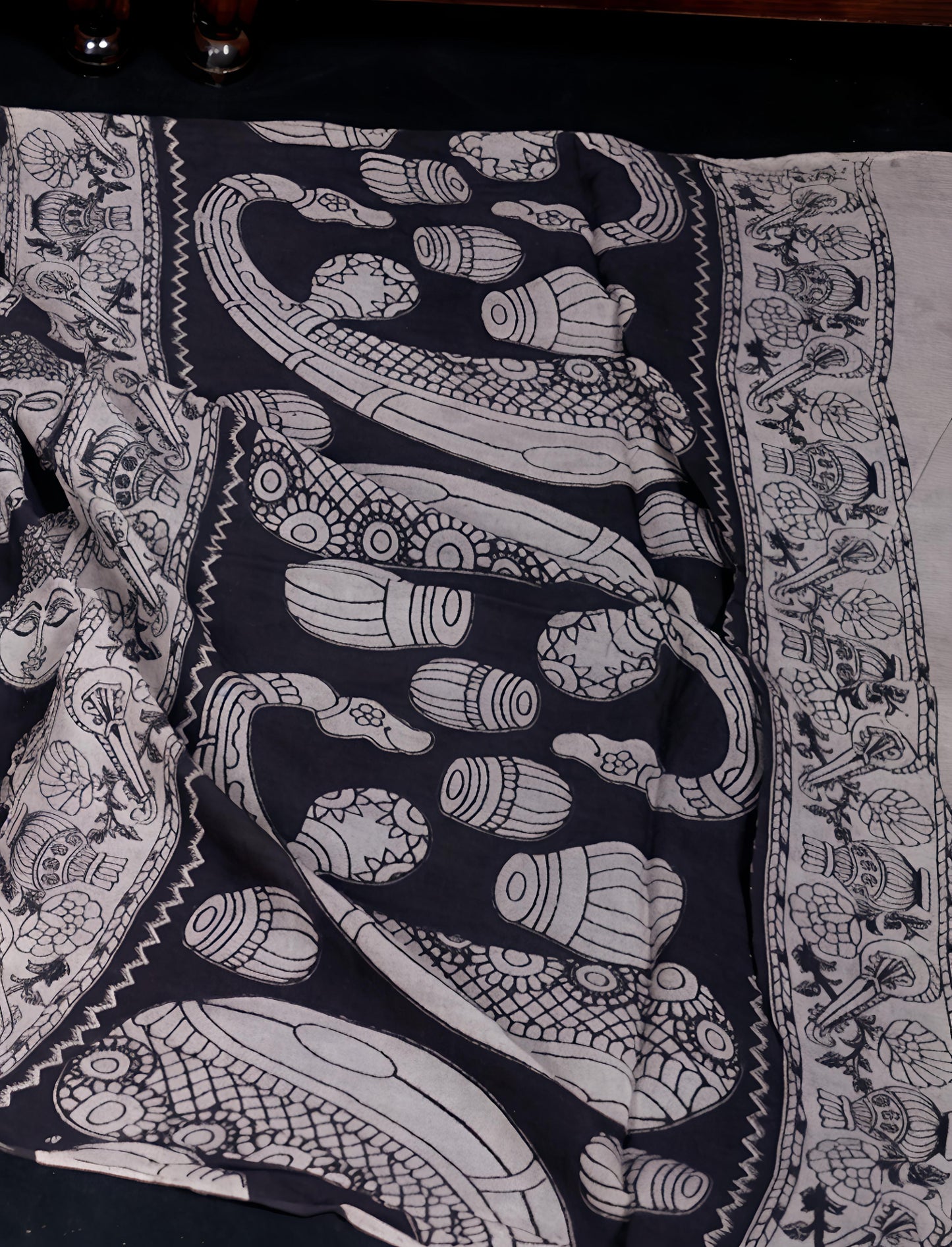 Woven Whimsy Cotton Dupatta - Handblocked The Nirvana Within By Buddha