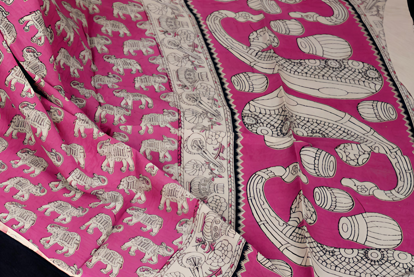 Woven Whimsy Cotton Dupatta - Handblocked Whispers of Lavender
