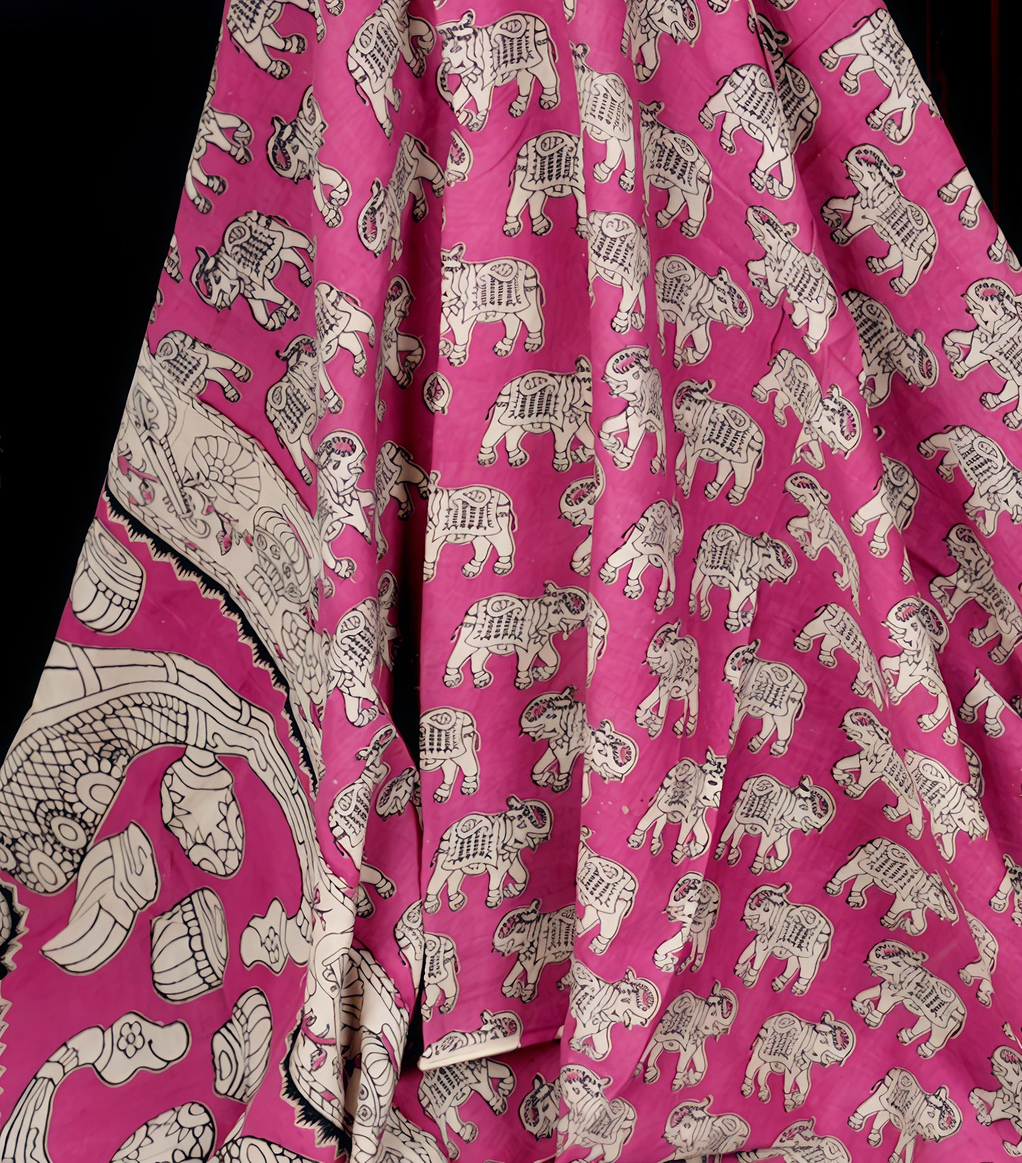 Woven Whimsy Cotton Dupatta - Handblocked Whispers of Lavender