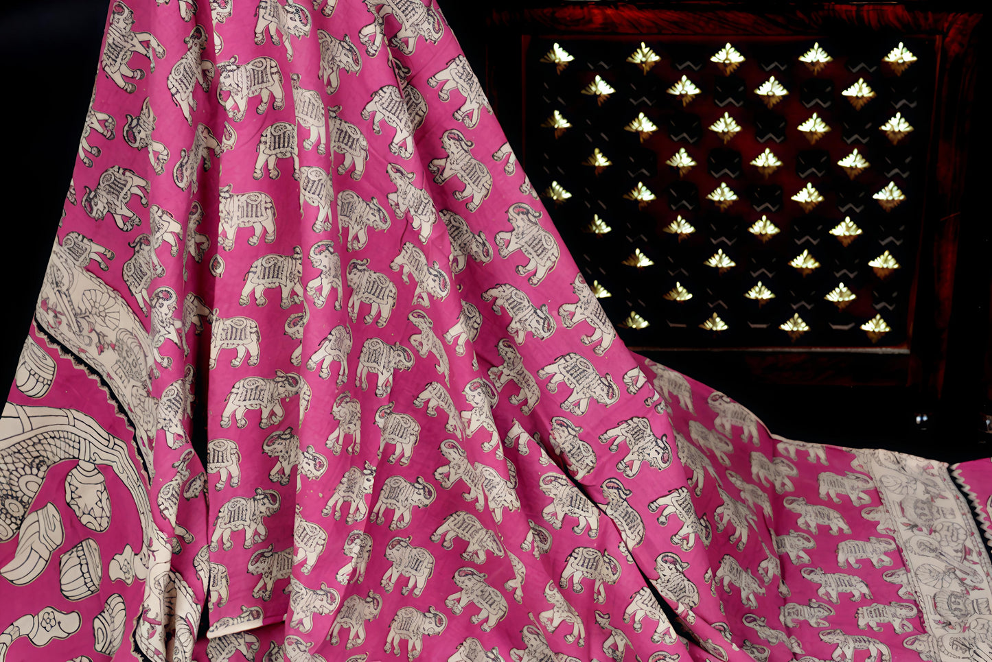 Woven Whimsy Cotton Dupatta - Handblocked Whispers of Lavender