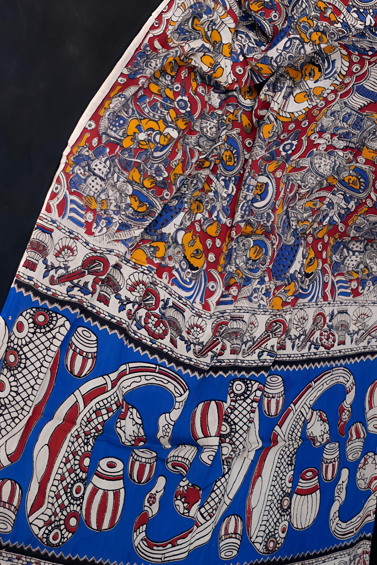 Woven Whimsy Cotton Dupatta - Handblocked Divine Raga