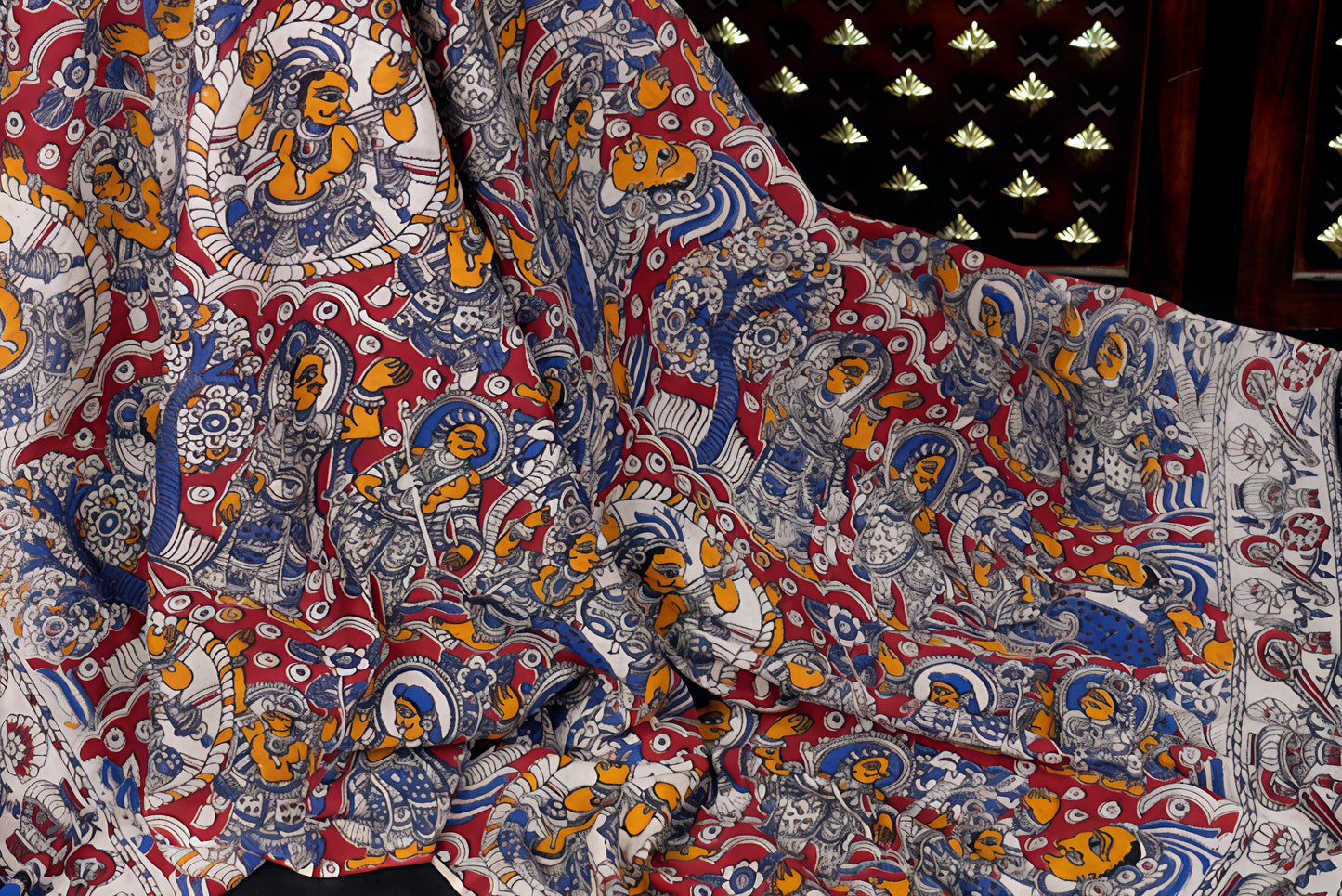 Woven Whimsy Cotton Dupatta - Handblocked Divine Raga