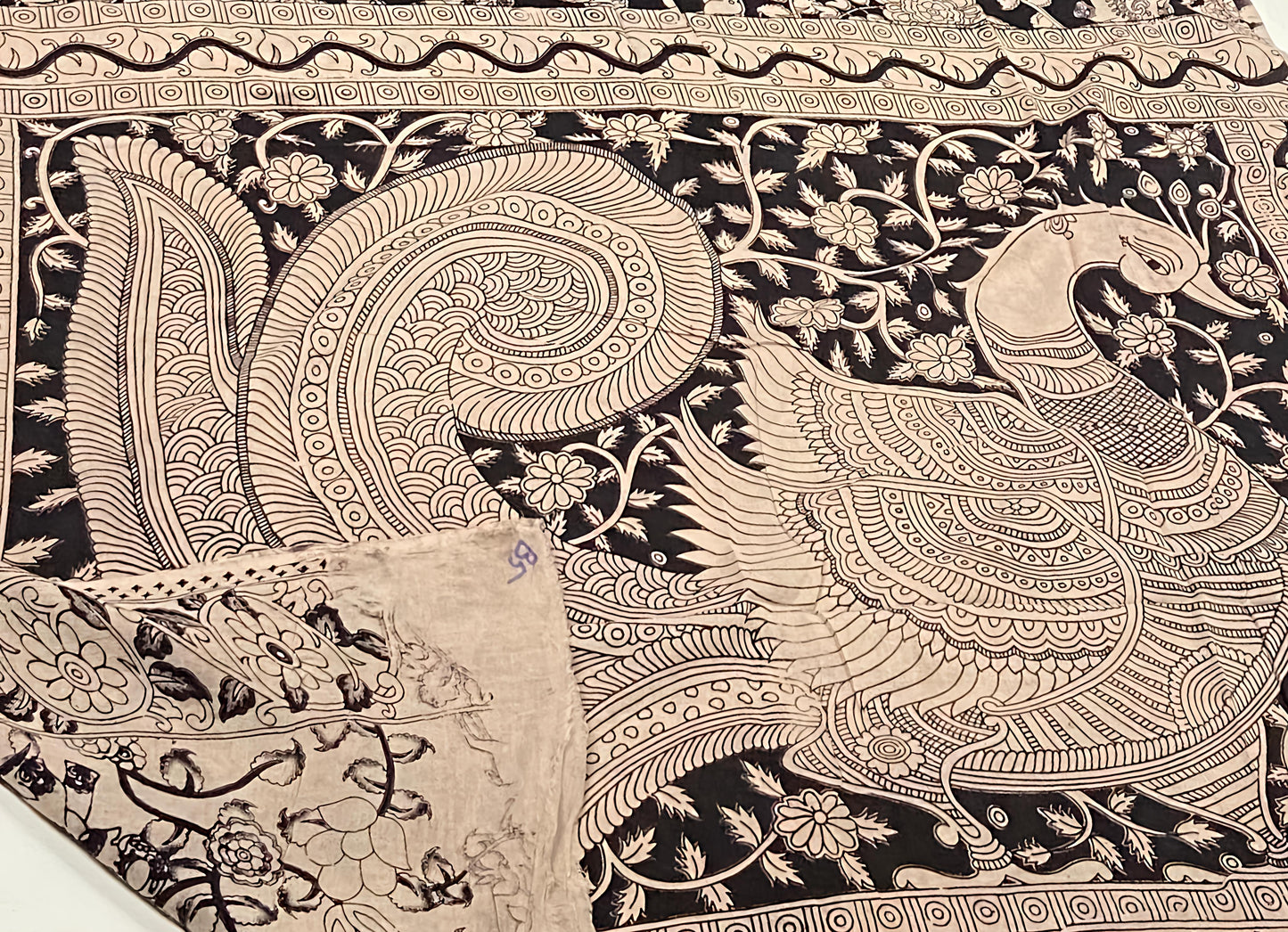Pure Malmal Cotton - Kalamkari Pond of Shadows
