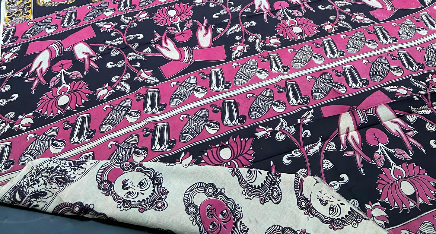 Pure Malmal Cotton - Kalamkari Devi Leela Chhavi