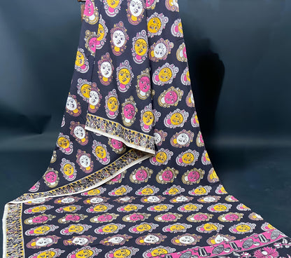 Pure Malmal Cotton - Kalamkari Devi Leela Chhavi