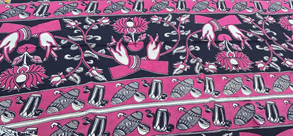 Pure Malmal Cotton - Kalamkari Devi Leela Chhavi