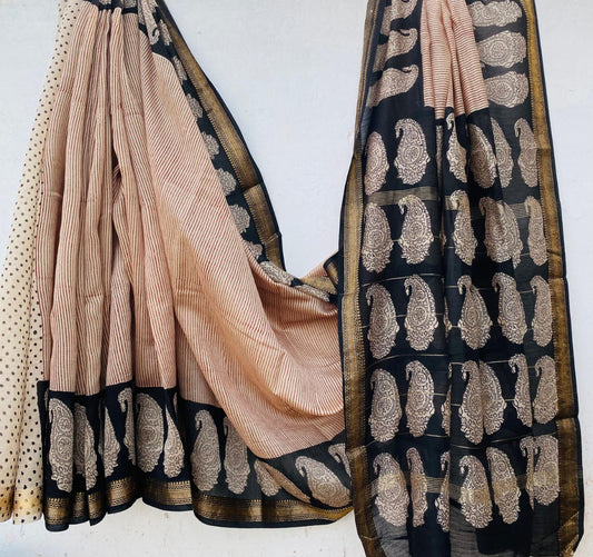 Royal Nizam Maheshwari Silk – Handblocked Elegance in Natural Dyes